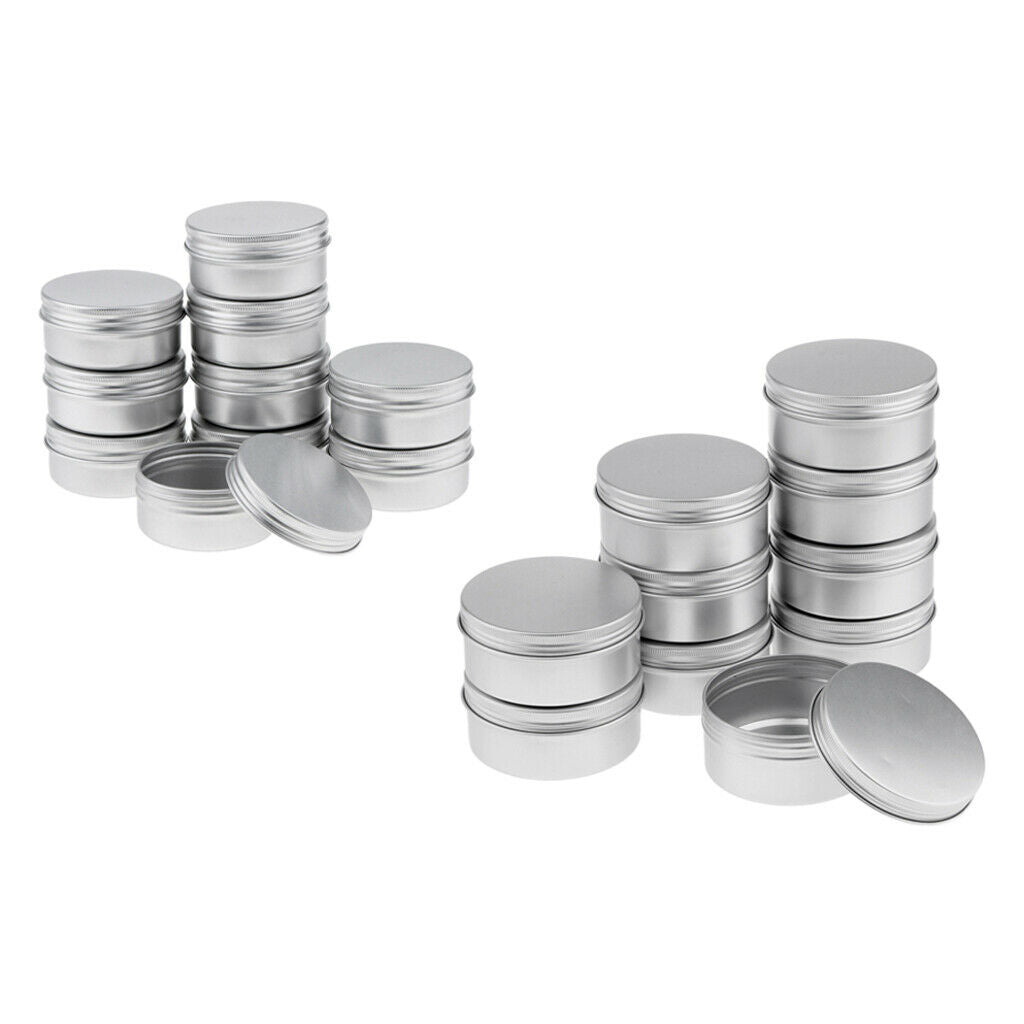 (50ml &150ml) 20 Pcs Metal Tin Cans, Round Empty Container Cans with Screw Caps