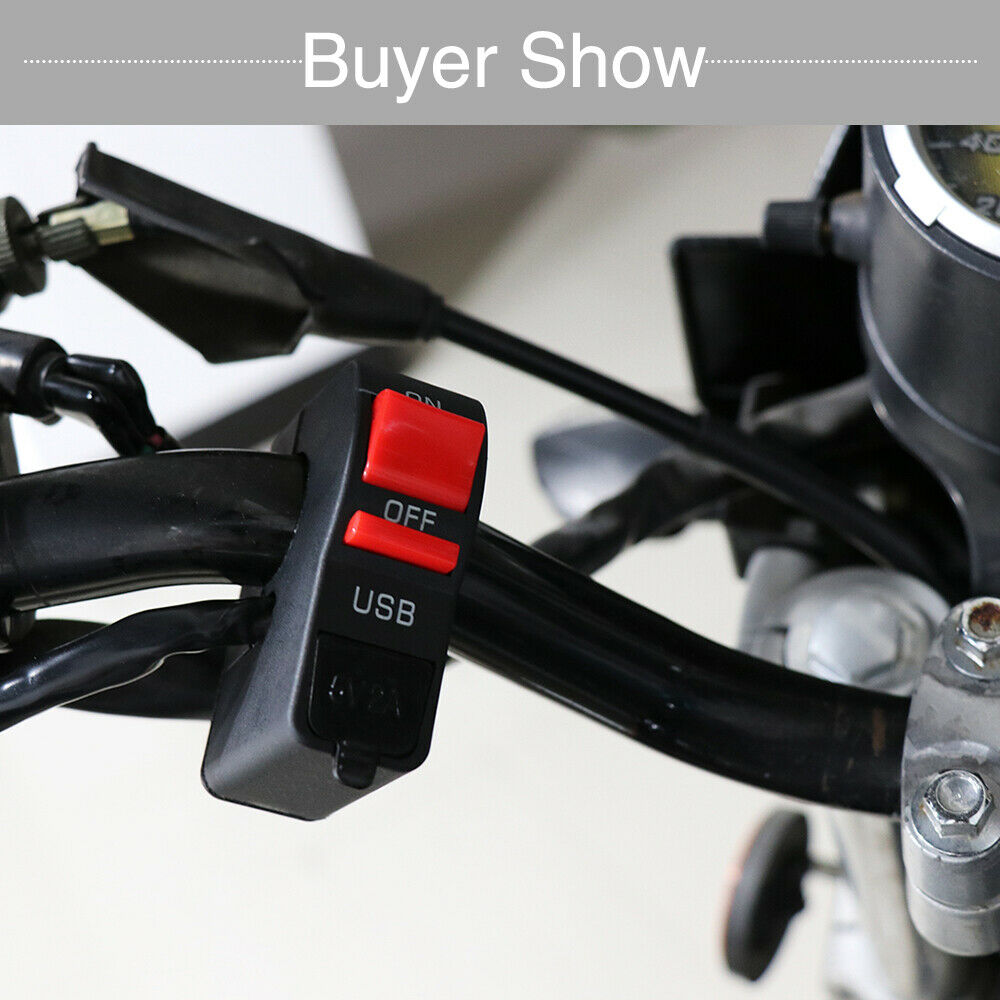 Multifunction Motorcycle Scooter USB Phone Charger 7/8 Handlebar Switch Assembly