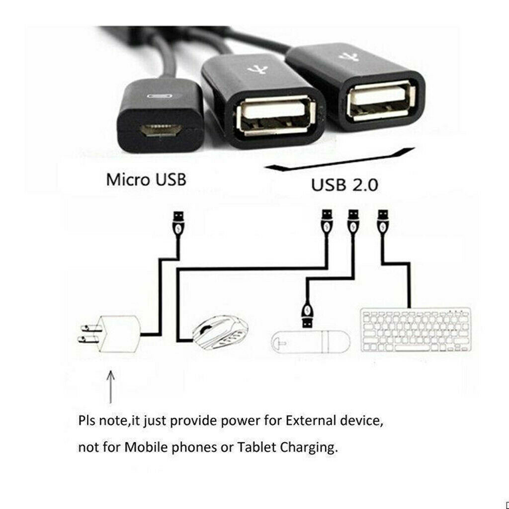 3 In 1 USB OTG Cable Adapter , Micro USB Hub USB OTG Extension Adapter For
