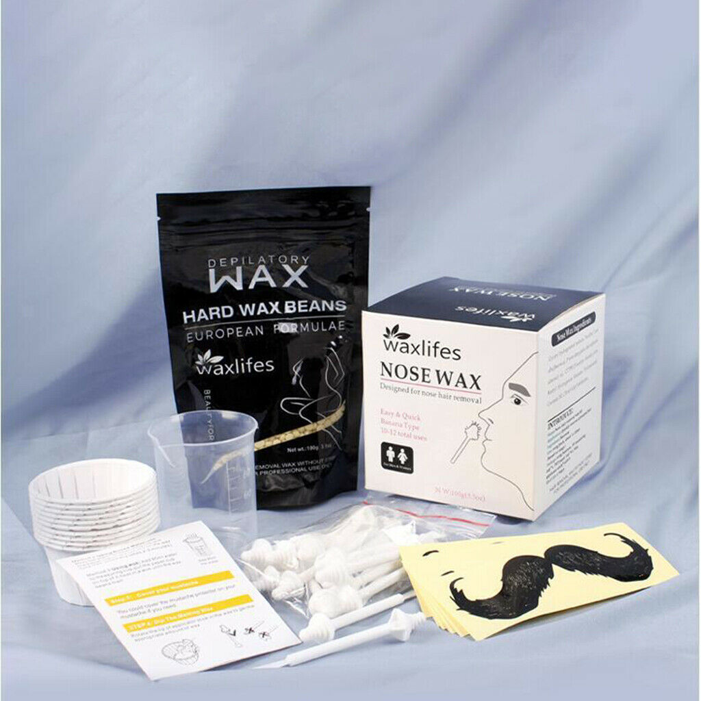 Non-Irritating Painless Nose Wax Kit for Men Eyebrows Ears Facial Nose