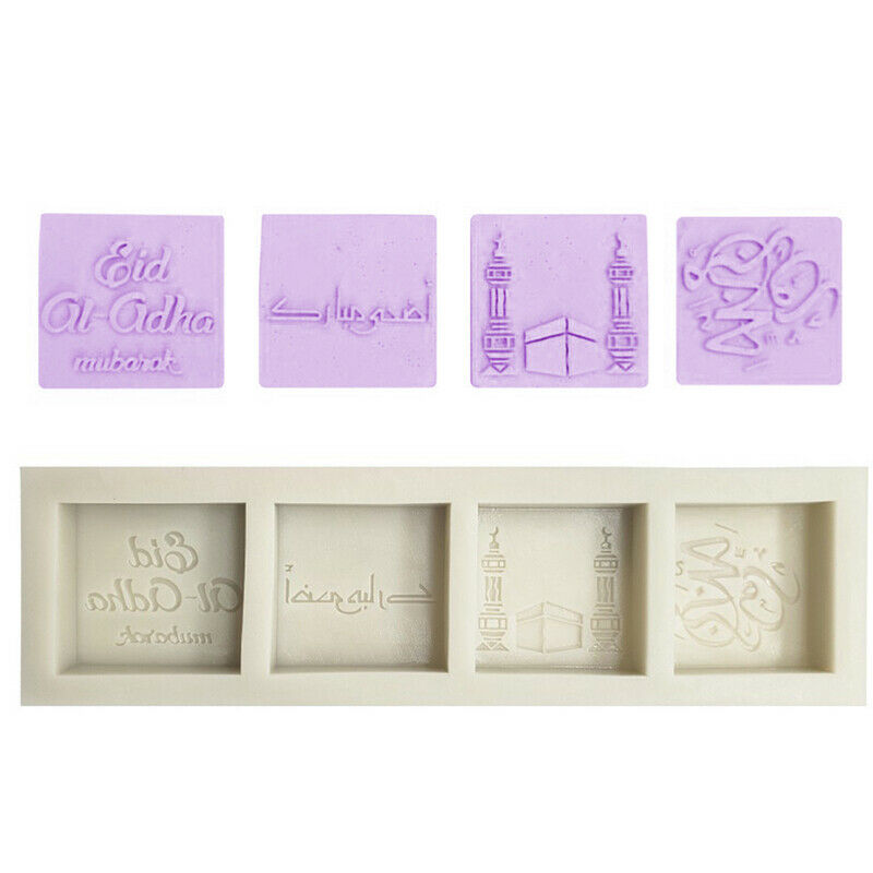 Eid Mubarak Letter Silicone Mold Cake Chocolate Decorating MouldBDAU