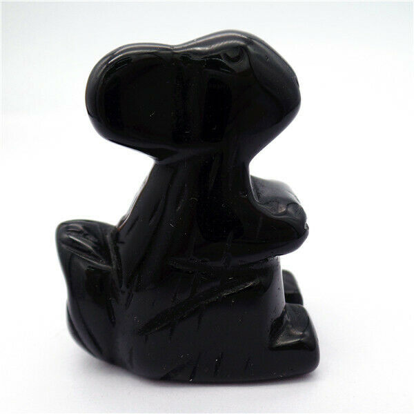 50x43x24mm Squirrel Decoration Black Obsidian Carved Stone Statue Decor HH8074