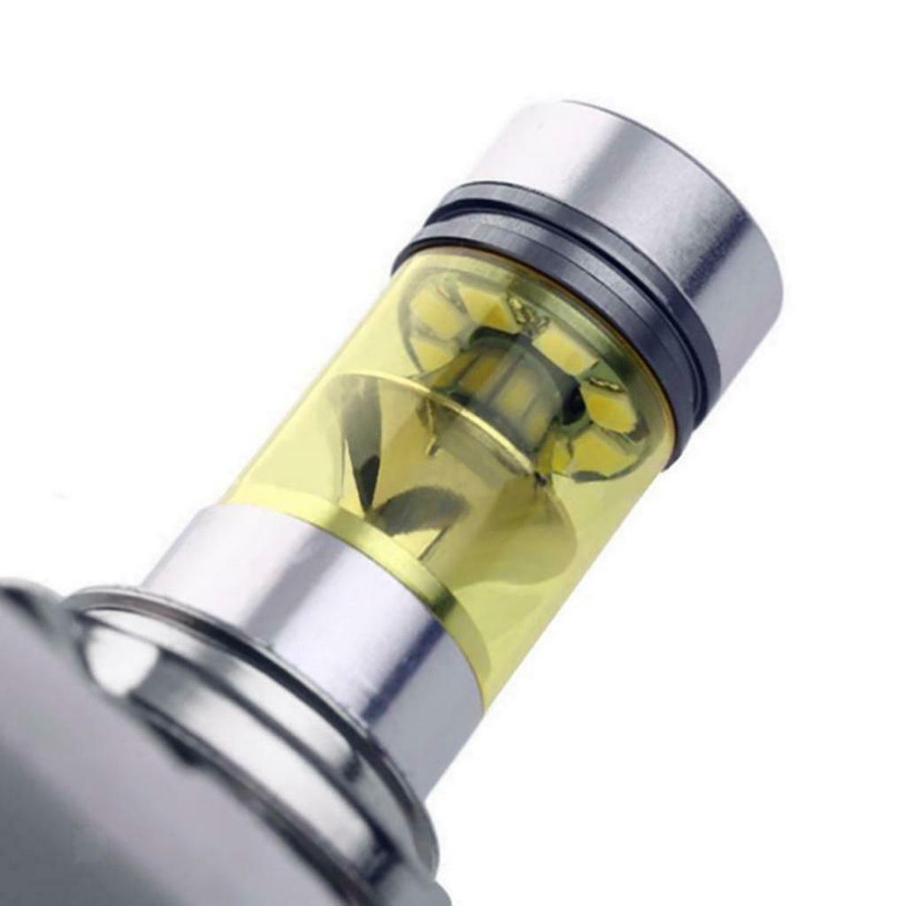 Pair H4 100W 4300K LED Yellow Foglight Bulbs DC 12V Daytime Running
