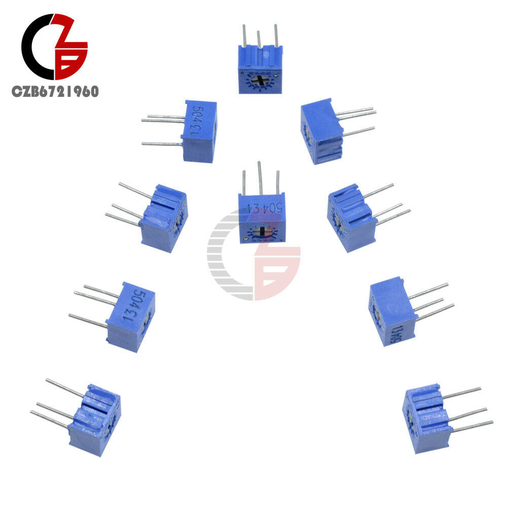 10Pcs 3362P-504 3362 P 500K ohm High Precision Variable Resistor Potentiometer