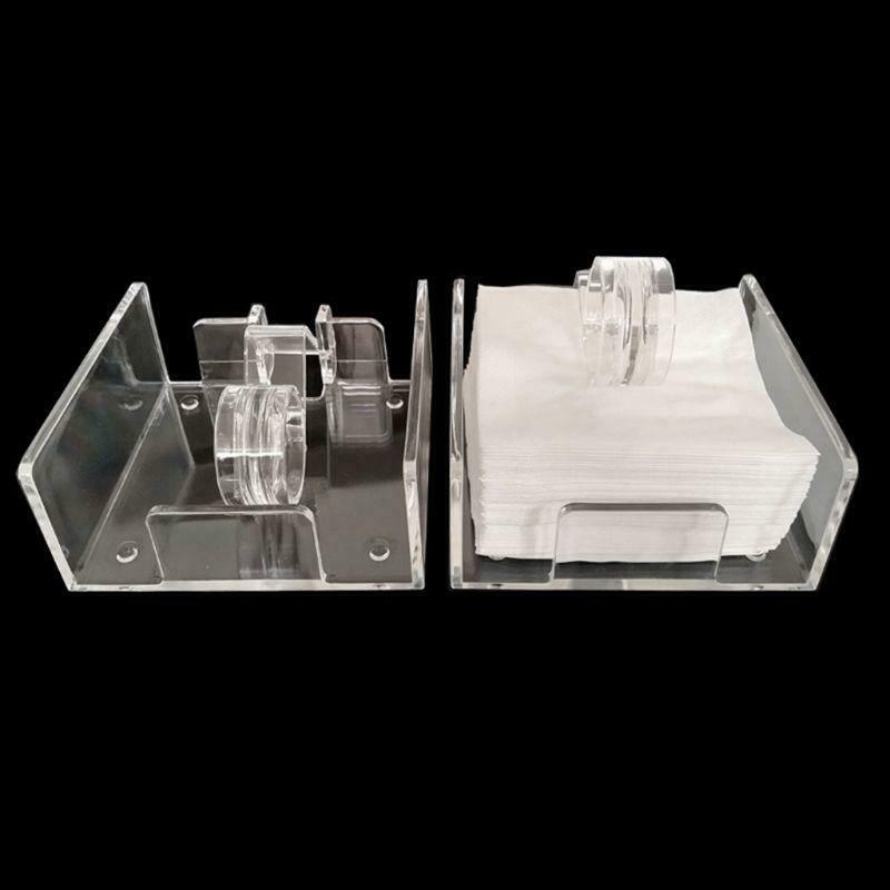 Square Clear Acrylic Cocktail Napkin Holder Paper Serviette Dispenser Tissue Box