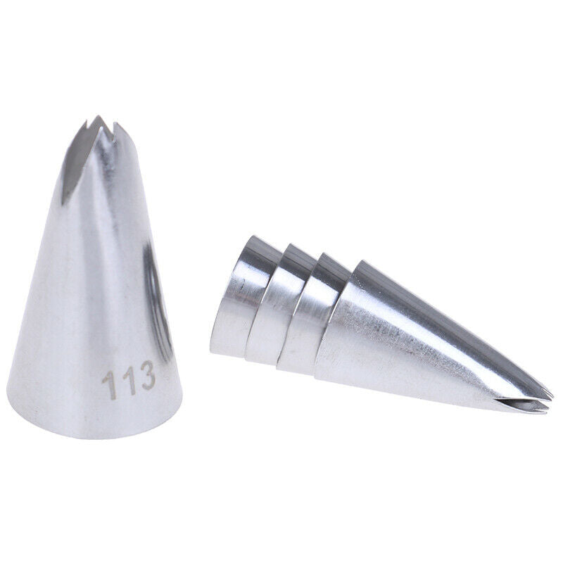 5Pcs Leaves Nozzles Stainless Steel Icing Piping Nozzles Tips Pastry Cake.l8