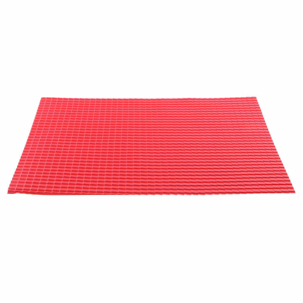 10Pcs Mini 1/25 Scale Building Tile PVC Plastic Layout Red Supplies 30x20cm