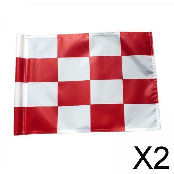 2X Golf Flag Practice Putting Green Flag Yard Nylon Golfer Outdoor Red White