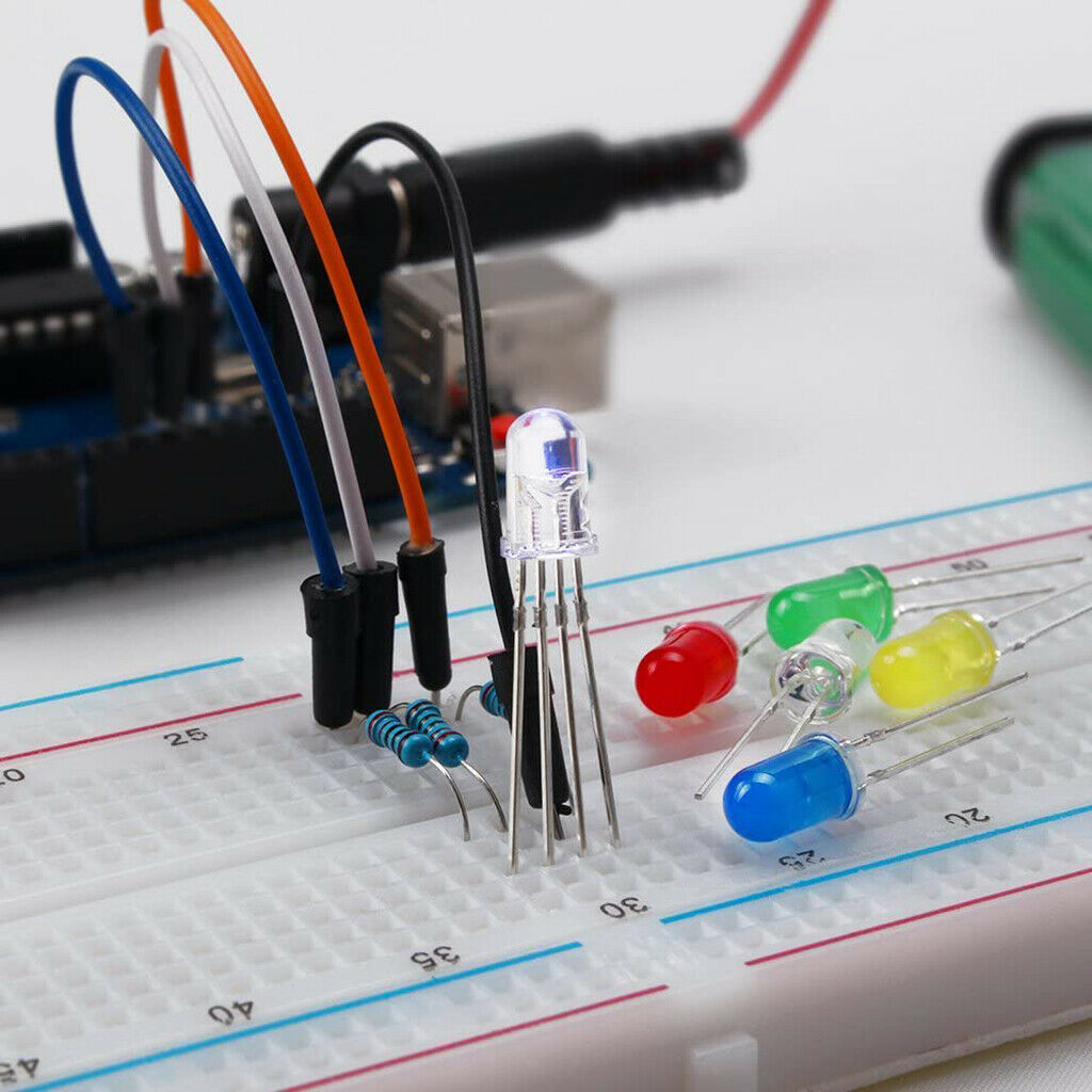 Electronics Component Basic Starter Kit with 400 tie-points Breadboard Cable