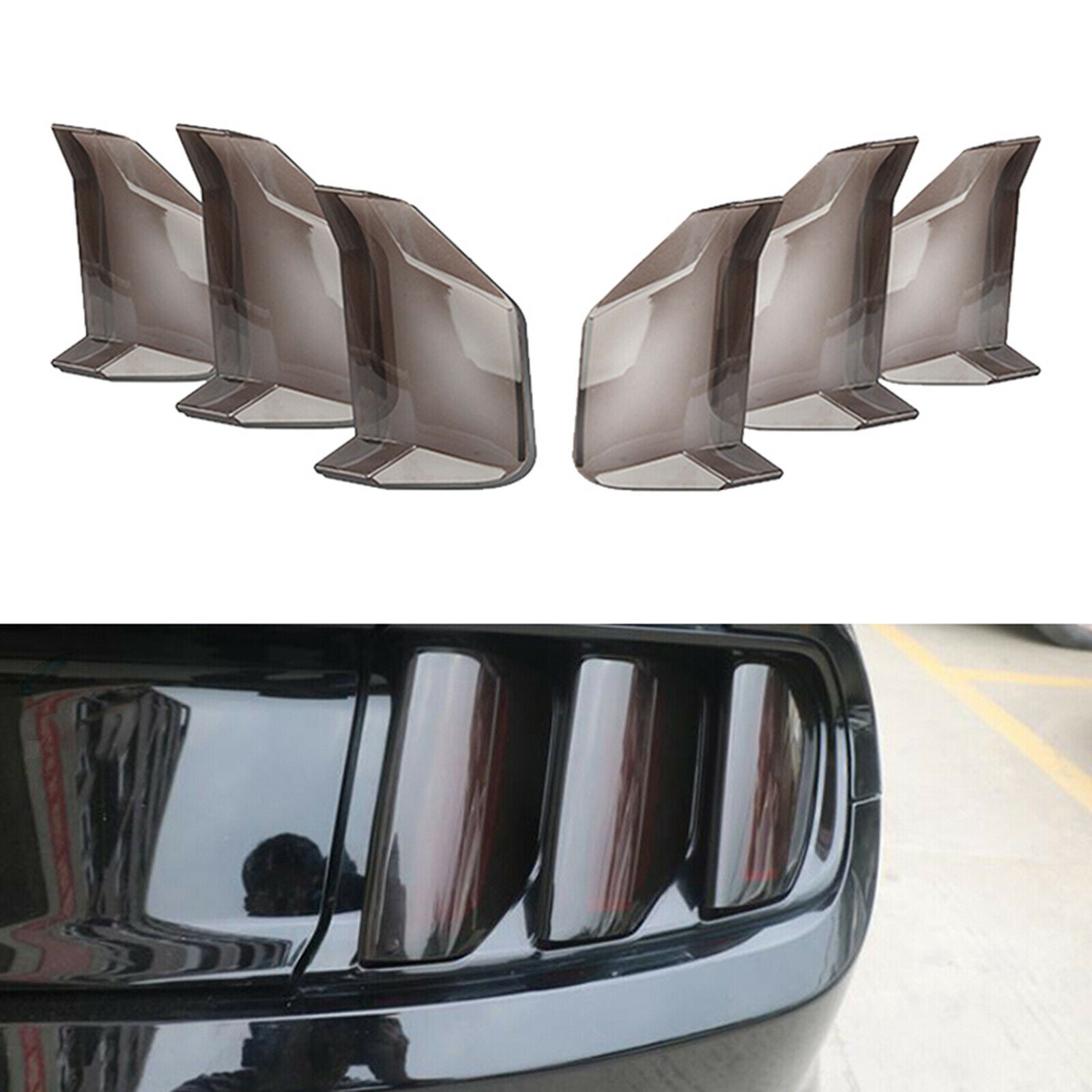 6Pcs Rear Tail Light Lamp Cover Guard for Ford Mustang 2018 2019 Decorative