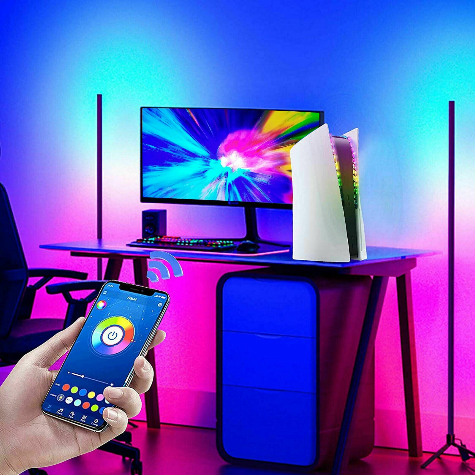 8 Colors LED Light Strip 5050 RGB Lights Sync Music 400 Effects for PS5 Console
