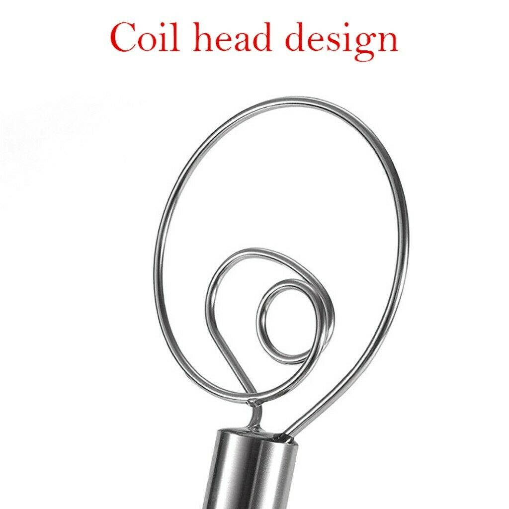 3.5x11.5 inch Stainless Steel Dutch Dough Hand Mixer Whisk Danish Dough Whisk