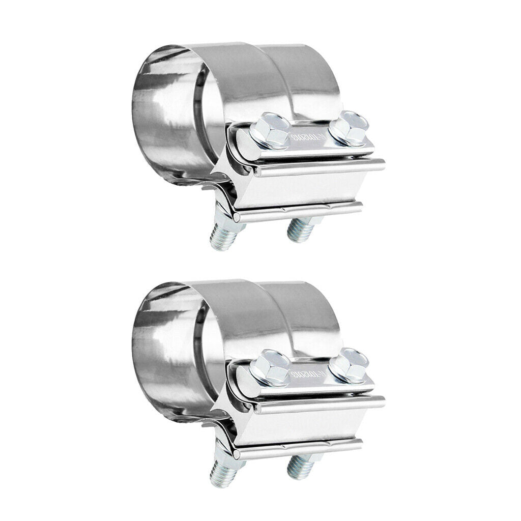 2 Pieces Stainless Steel 2.25'' Turn to 2.5" Exhaust Lap Joint Band Clamp
