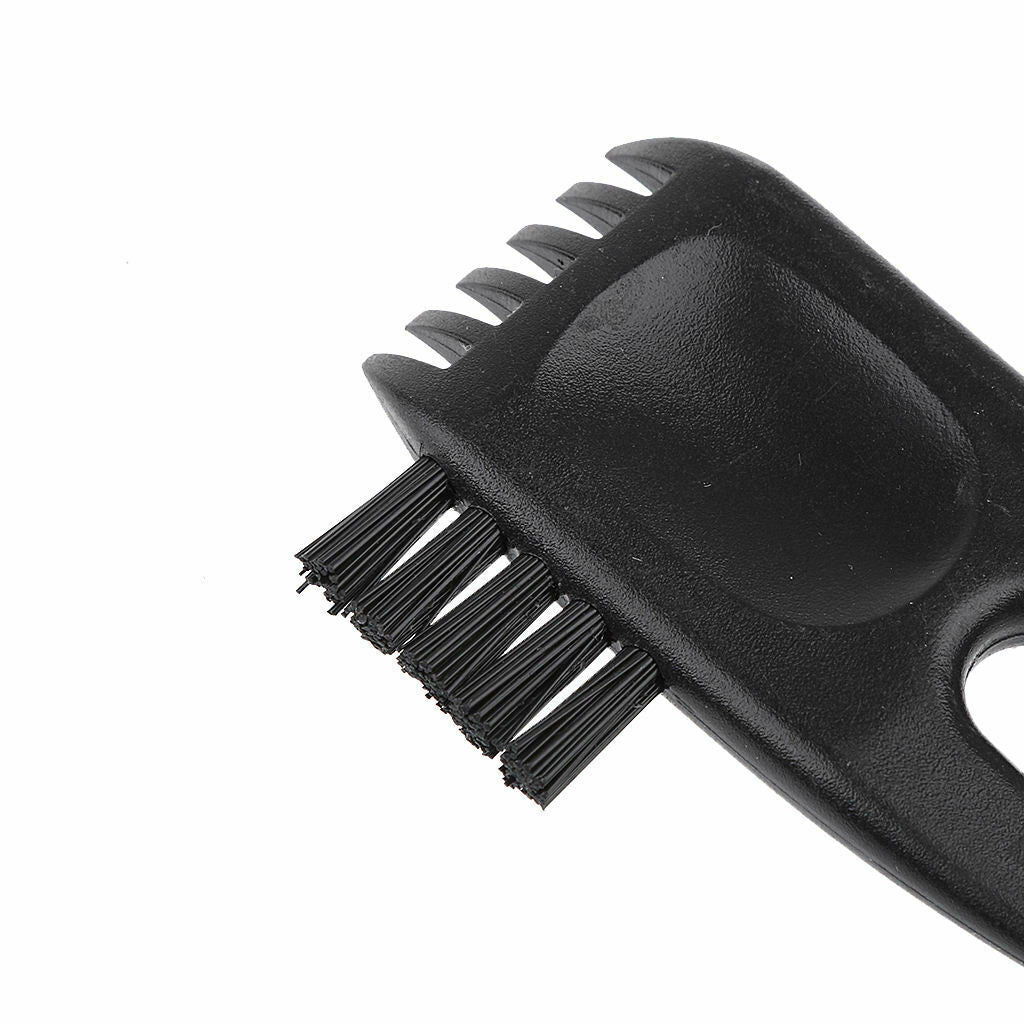 2 in 1 Golf Divot Tool Pitch Fork with Brush for Cleaning Plastic Black