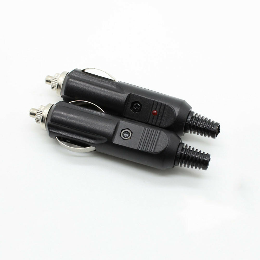 1PCS 12V Male Car Lighter Socket Plug Connector With Fuse Red LED
