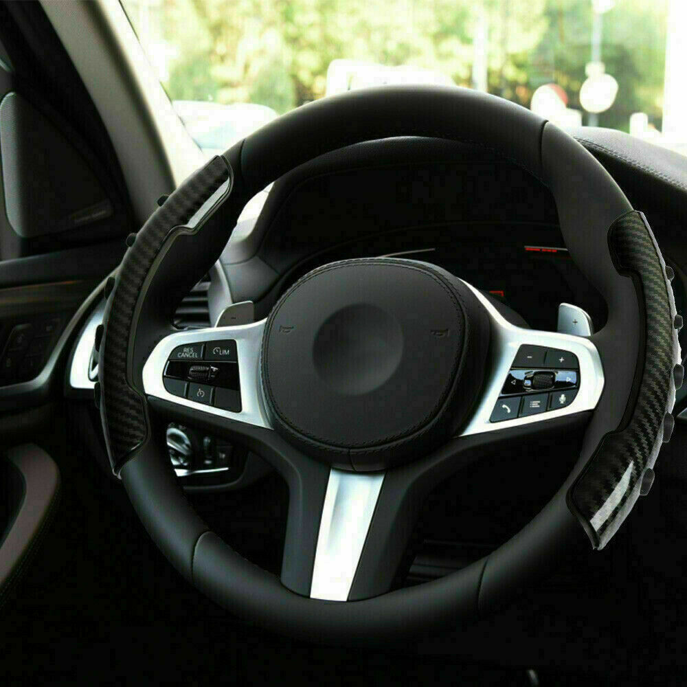 2x Carbon Fiber Universal Car Steering Wheel Booster Cover Non-Slip Accessories