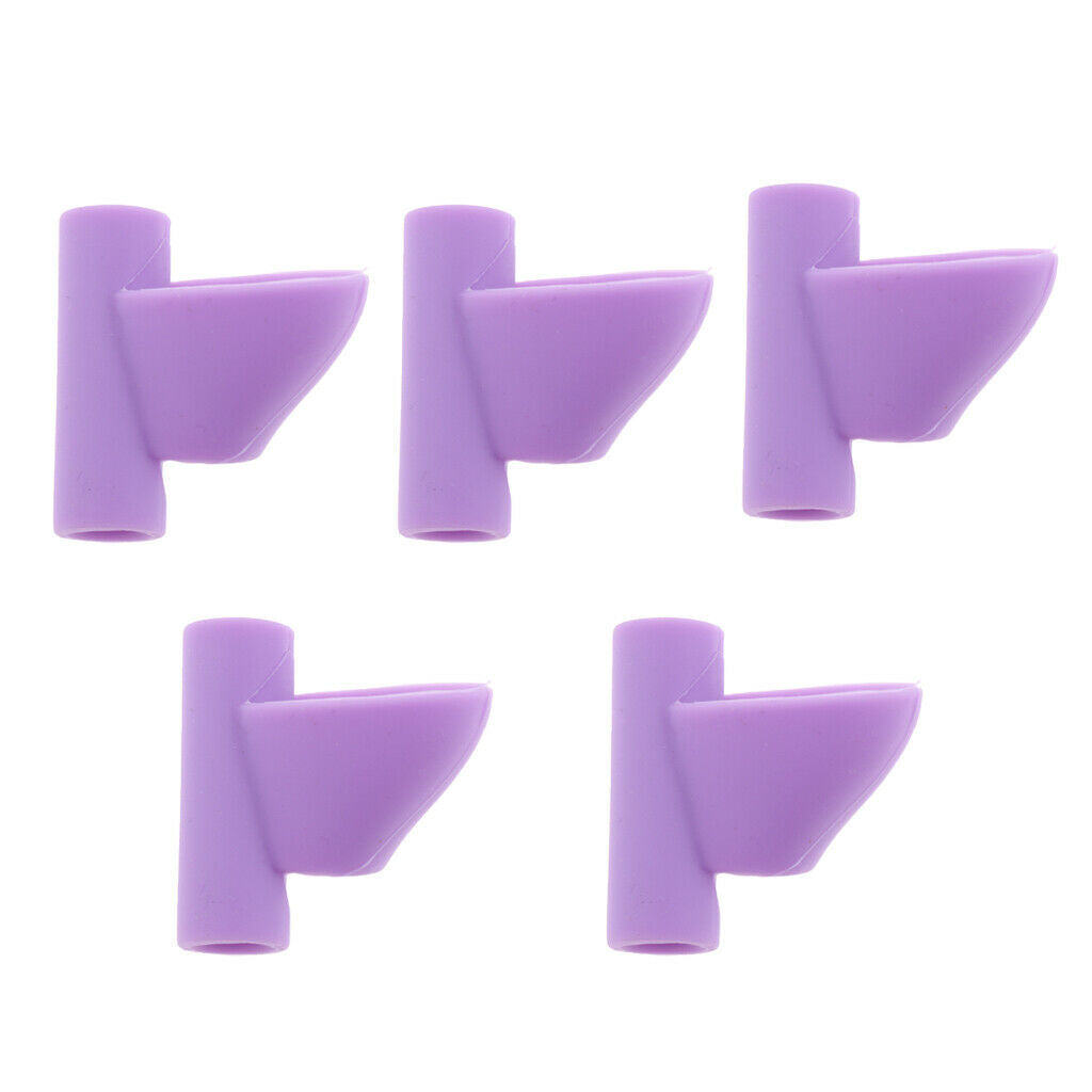 5Pcs Silicone Pencil Grip Writing Posture Correction Training Tool Purple