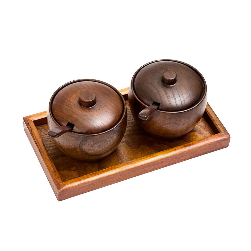 Wooden     Seasoning     Pot     Condiment     Canister     Spoon     Tray