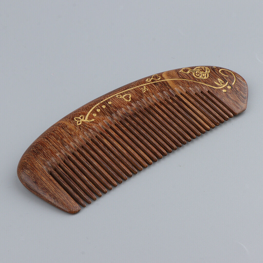 5" Premium Hand Made Wide Teeth Wood Comb Pocket Hair Brush Coarse Men Gift Word