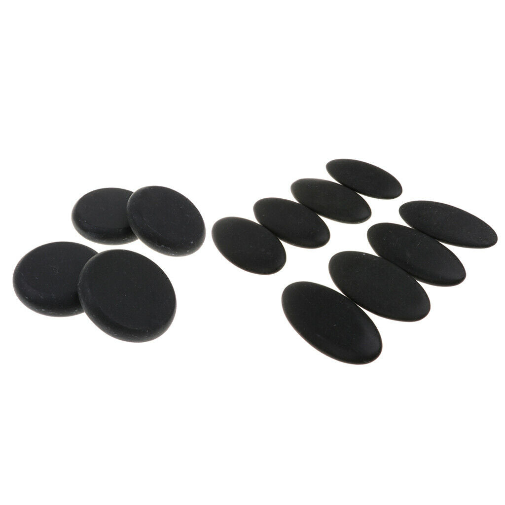 Set of 12 Hot Spa Rock Basalt Stones Massage Therapy Salon Pain Relief