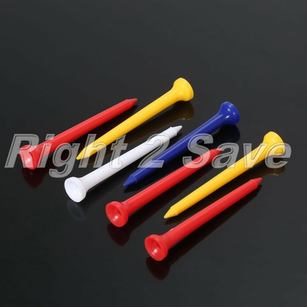 100 Pack 70mm 2.75"Plastic Mixed Cupped Wedge Shaped Golf Tees Wholesale Durable