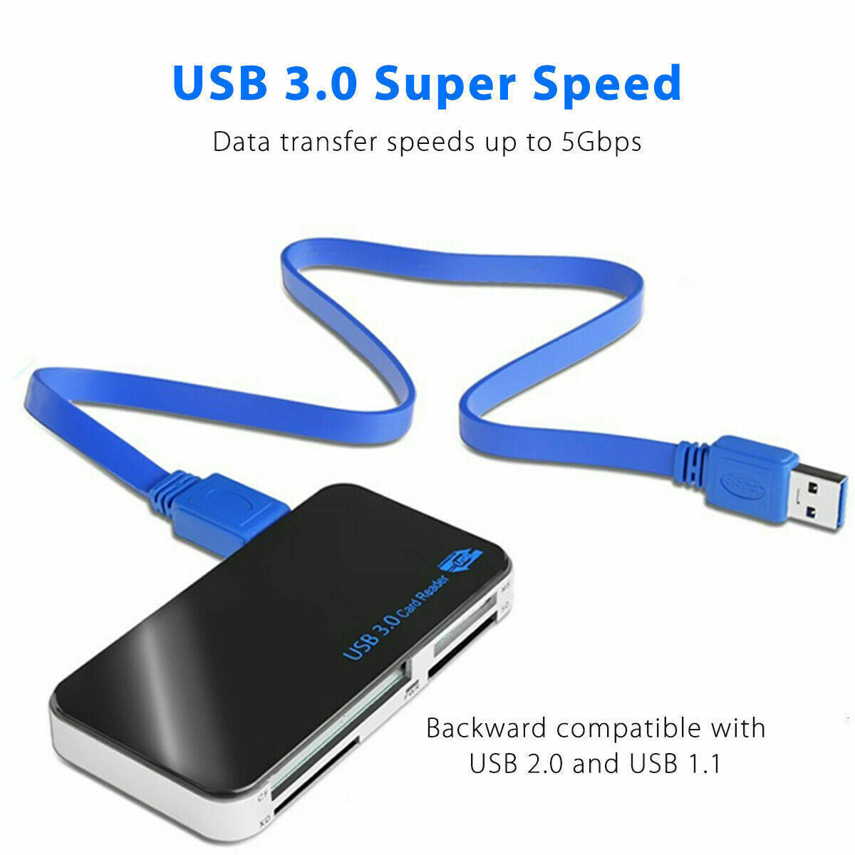 USB 3.0 All in 1 Compact Flash Multi Card Reader 5gbps CF Adapter Micro XD SD MS