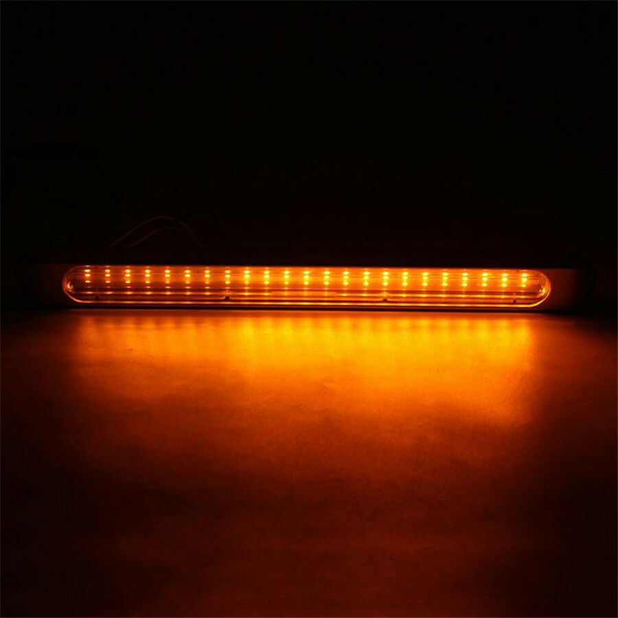 17" Dual Color 47 LED Flowing Turn Light Car Brake Light Bar Tail Warning Light