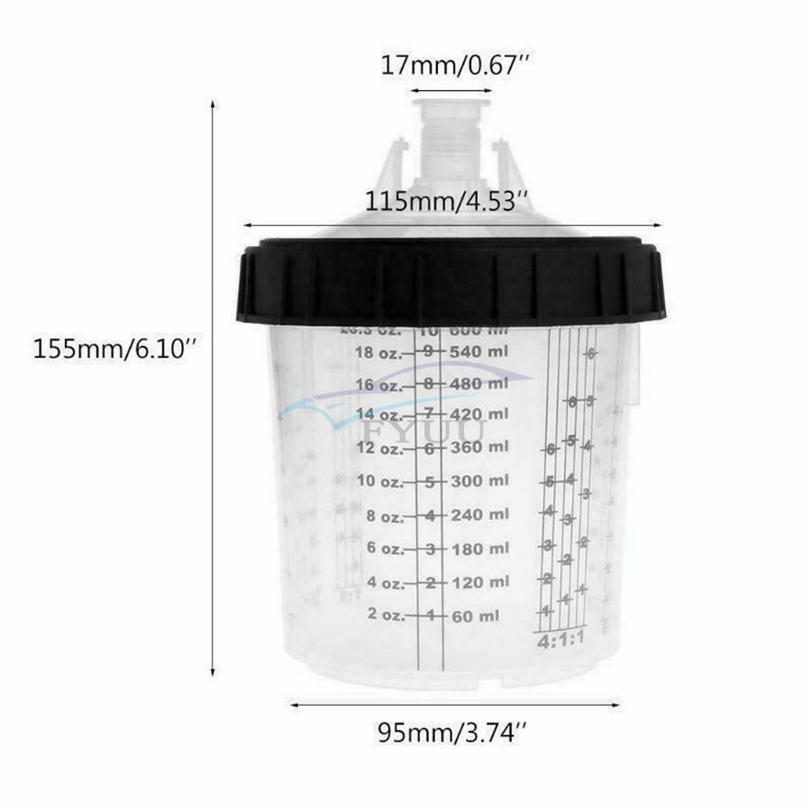 5-piece Set Spray Gun Connector Paint Mixing Cup Kit For PPS Adapter Converts
