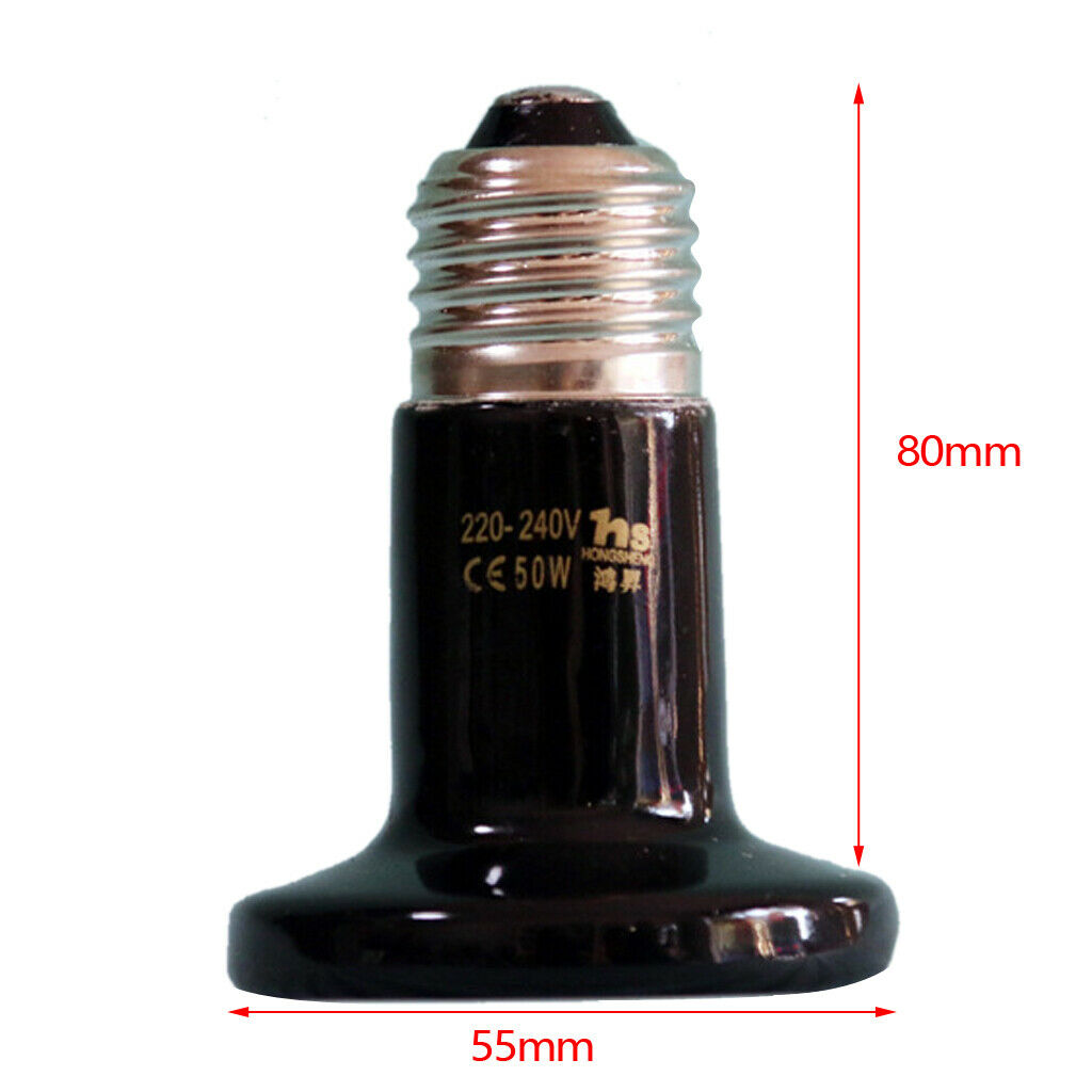 E27 T Shape Thickened Reptile Mini Ceramic Infrared Lamp Heat Light Bulb-75W