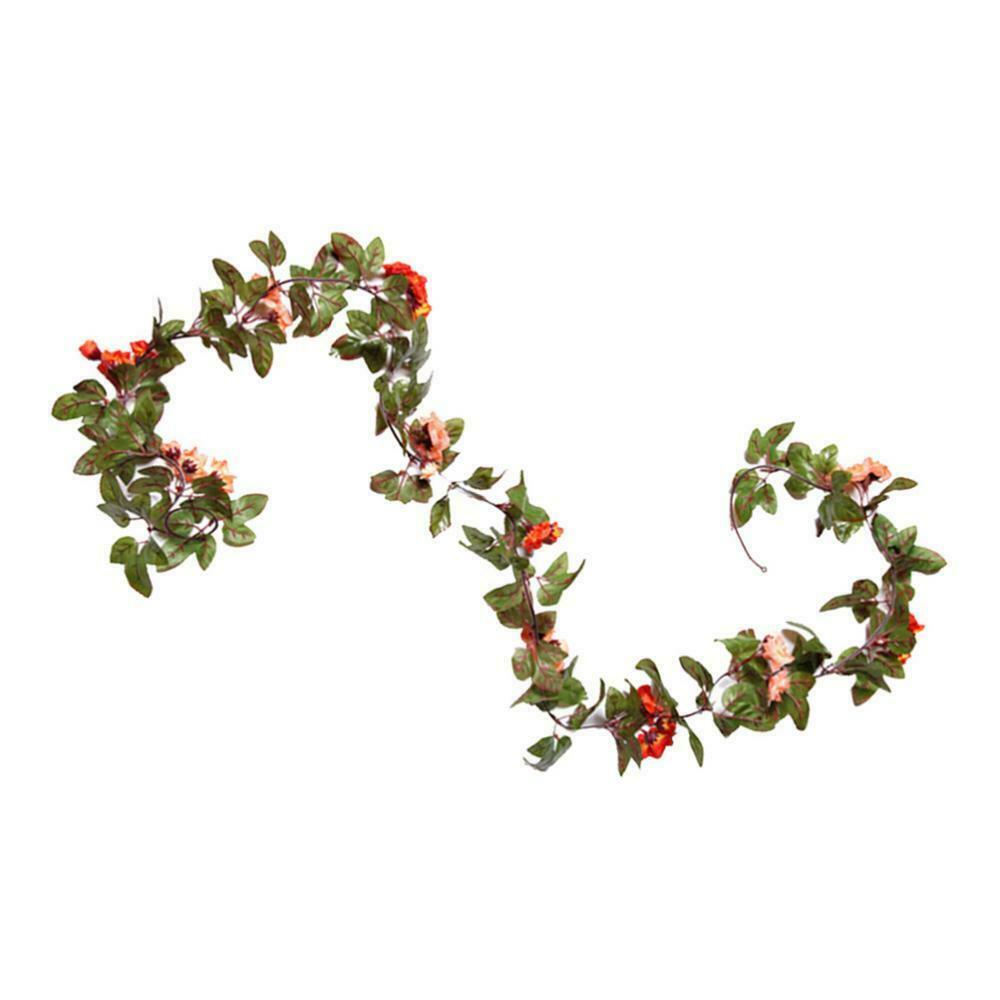 2pcs Vivid Color Vine Flowers Garland Silk Flower Garland Wall Hanging Art