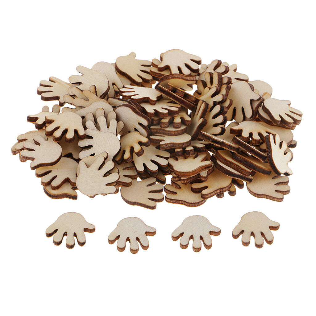 100 pieces hand shapes wooden disks paintable wood disks decoration wood