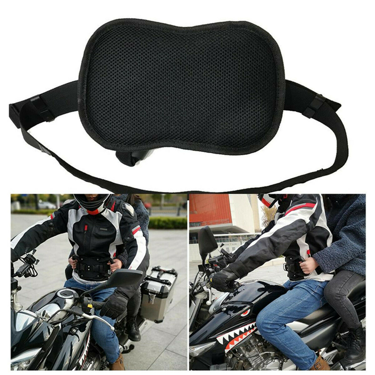 Motorcycle Scooters Belt Rear Seat Passenger Grip Grab Handle Non-slip Strap
