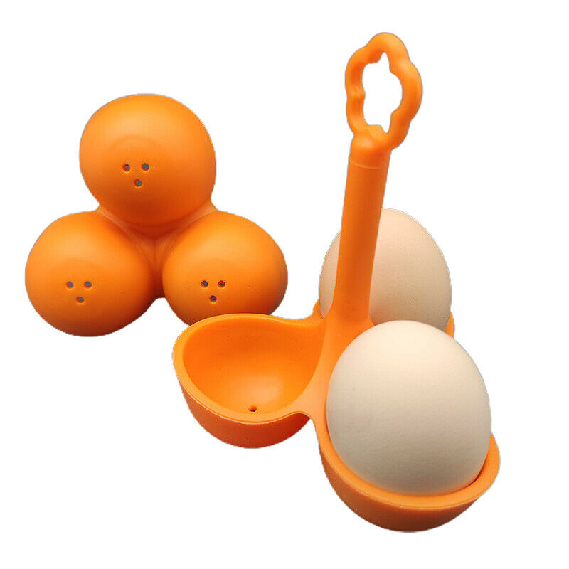 3 Holes Egg Container Handle Separator Boiled Egg Holder Silicone Tr.l8