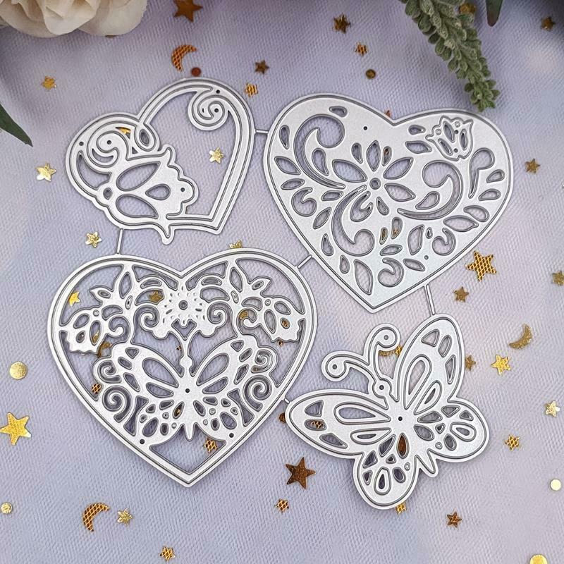 Heart Butterfly Metal Cutting Dies Stencil DIY Scrapbooking Album Paper Template