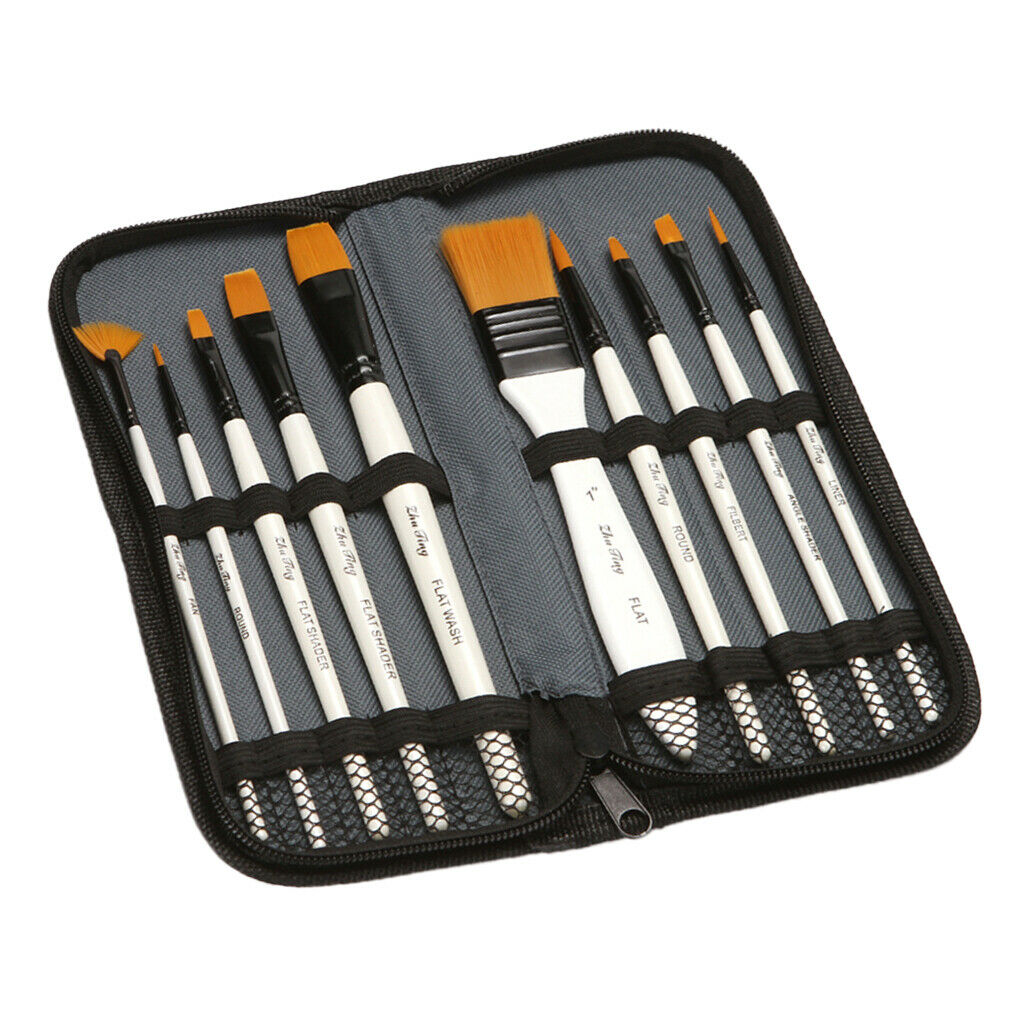 10x Art Painting Brushes Set Acrylic Oil Watercolor Paint Artist Paint Brush
