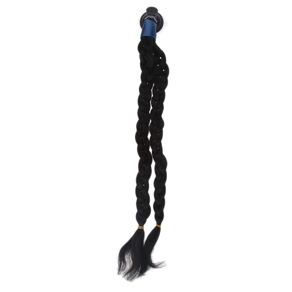 21" Gradient Ramp Helmet Twin Braids / Ponytail Motorcycle Bike Helmet Hair 2