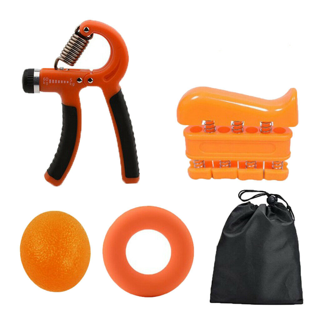 5Pcs Gripper Strengthener Finger Exercise Strength Musicians Orange