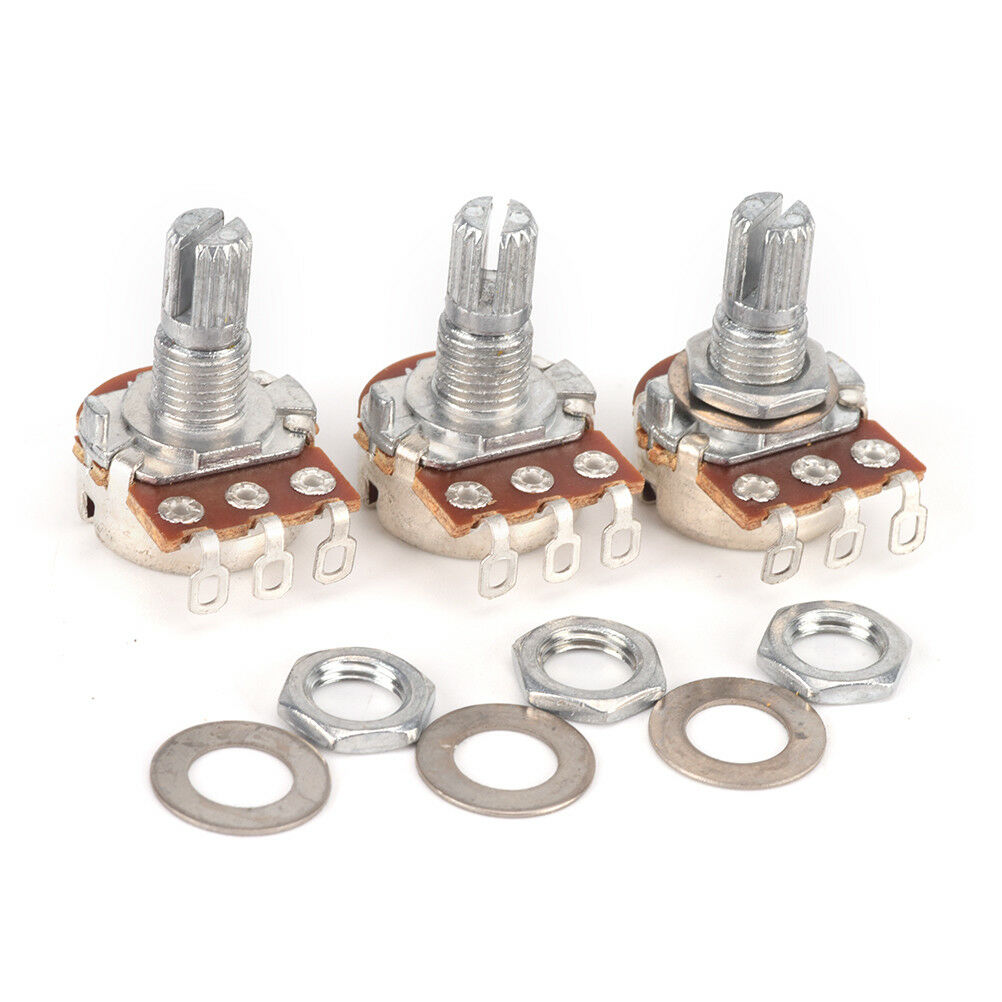 3 pcs A250k Guitar Potentiometer Split Shaft Pots Audio Tone Switch Contr.l8