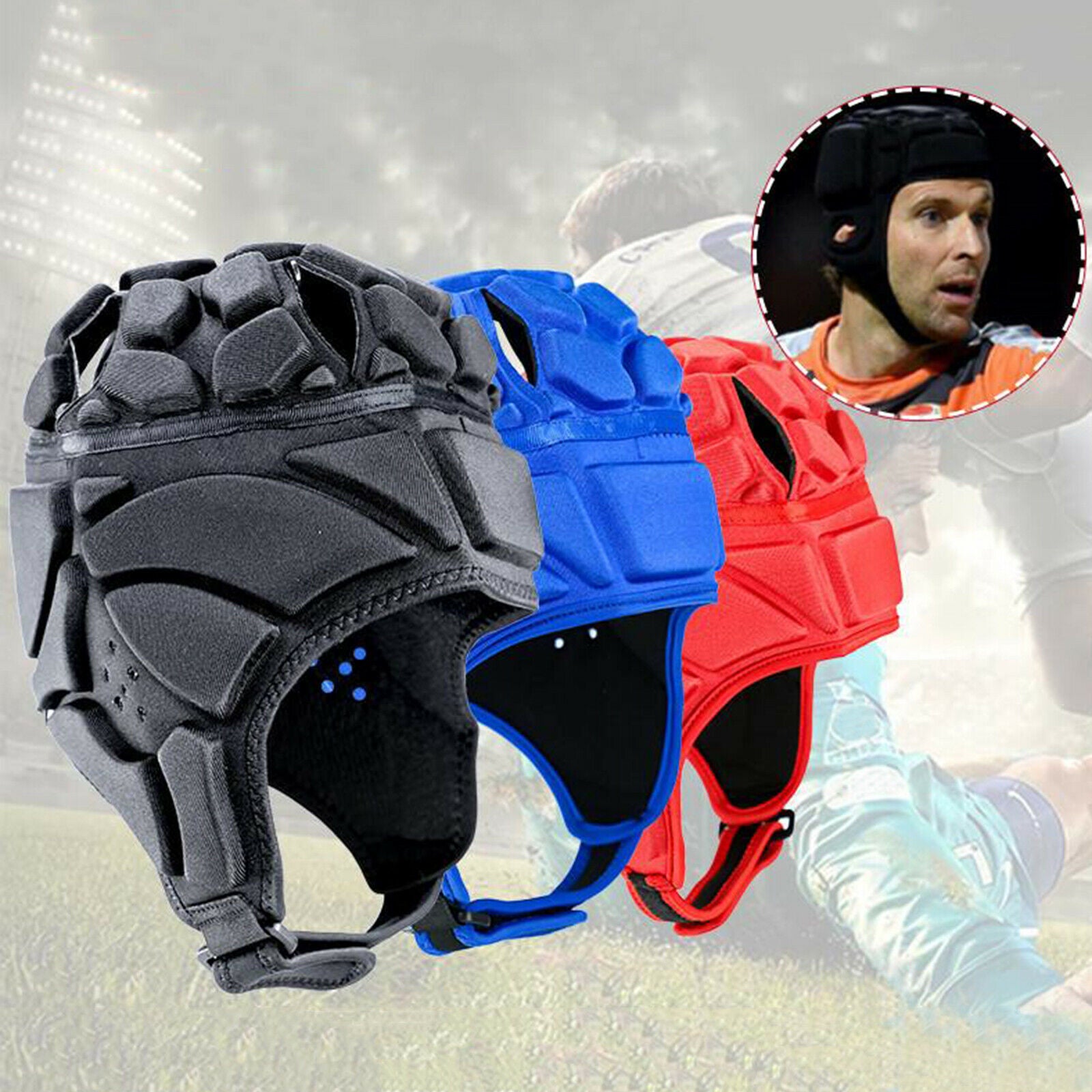 2pcs Rugby Headguard Thick Foam Padded Sports Scrum   Soft Shell Helmet Hat