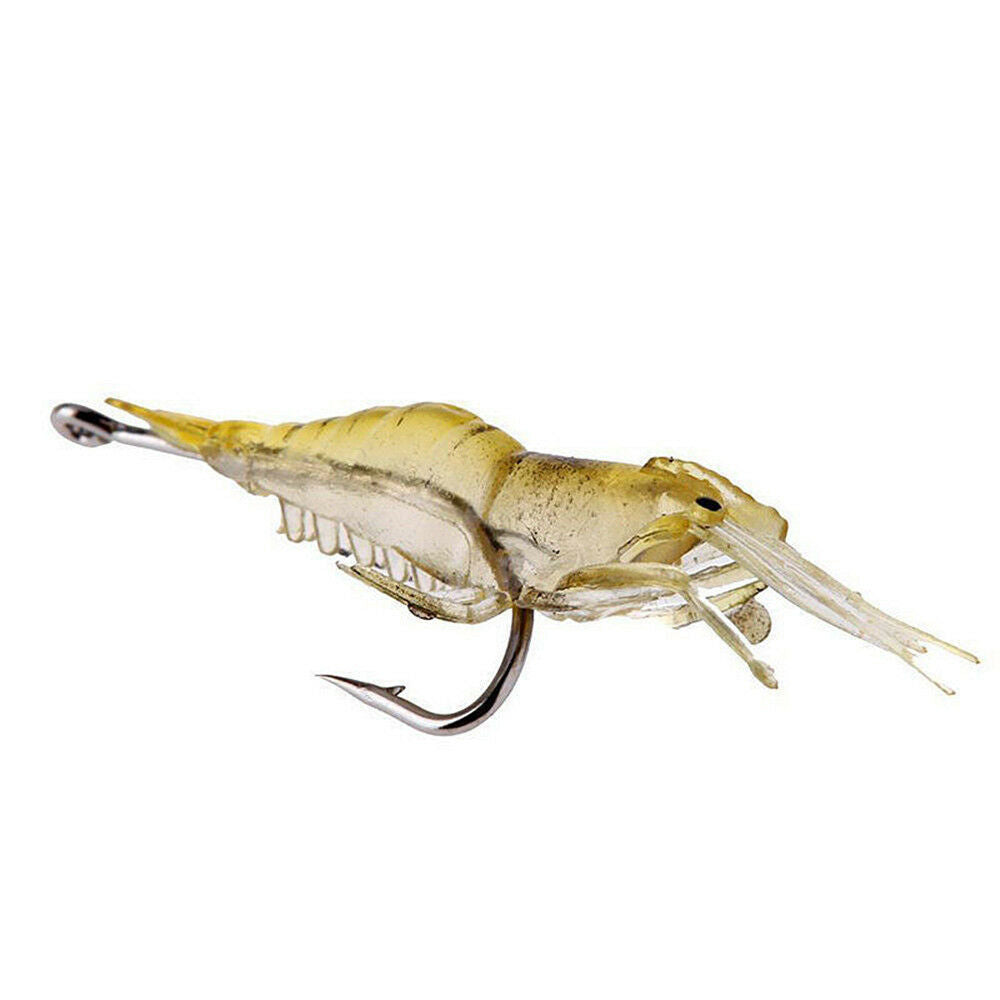 5PCS Soft Lures Bait Shrimp Fishing Simulation Prawn Saltwater Hooks Fish New