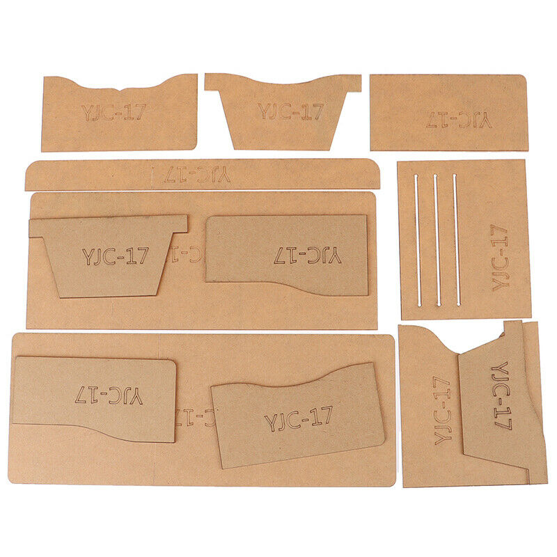 DIY leather craft universal short wallet template purse stencil patternBDAU