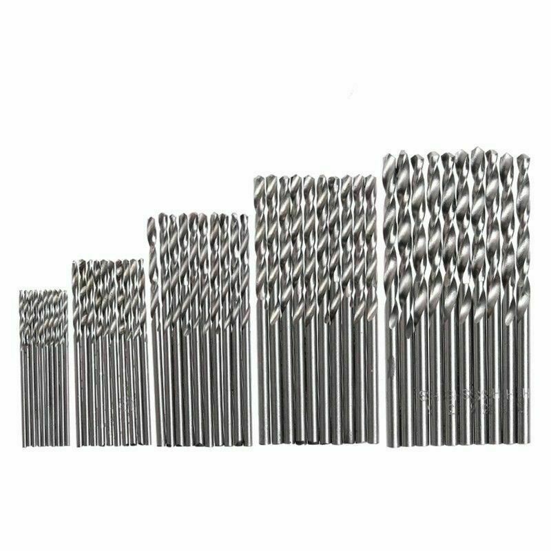 Micro Round Shank Drill Bits Set Small Precision HSS Twist Drill Tool 50PCS