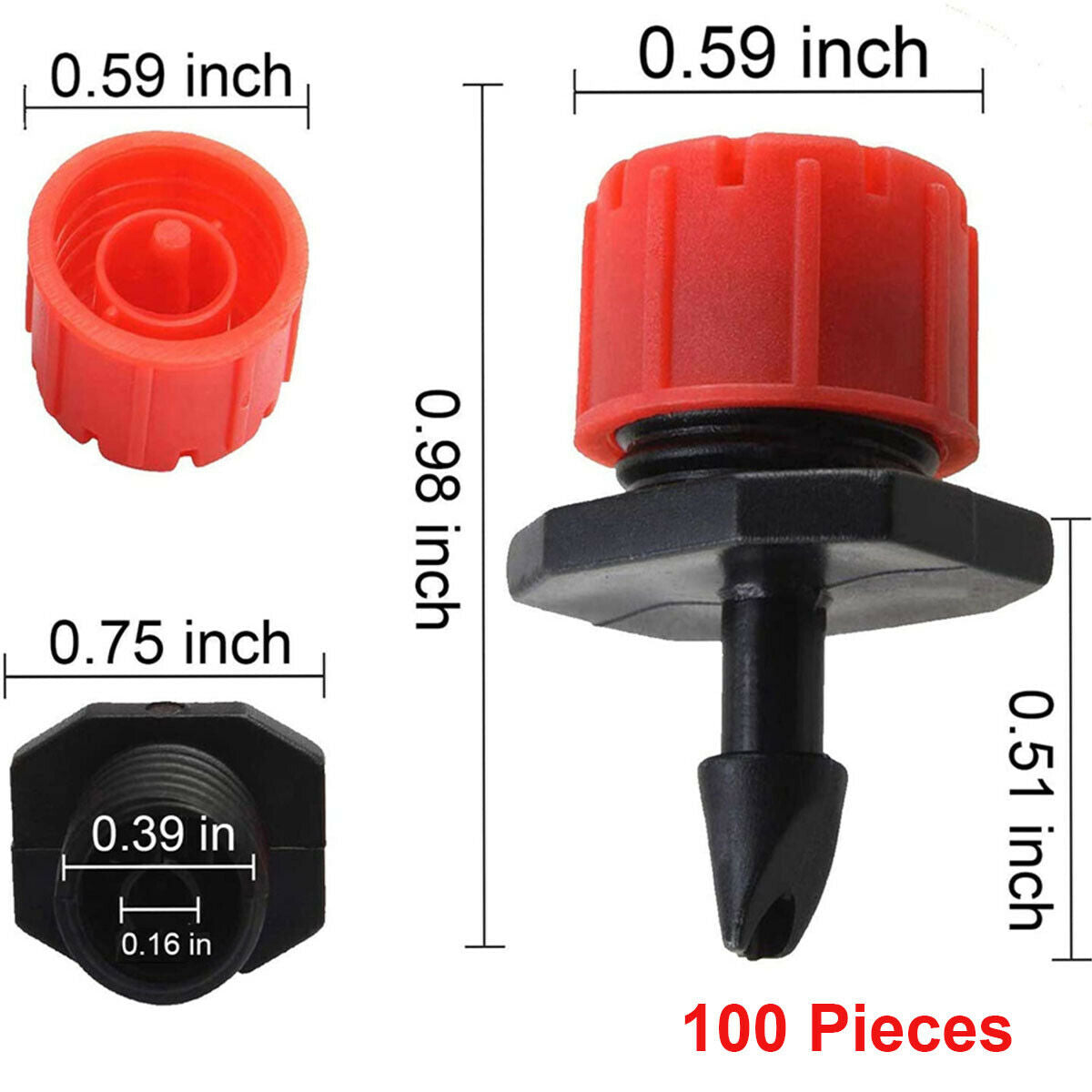 100Piece 0.59"×9.84"Irrigation Watering Nozzles Heads For Watering Potted Plants