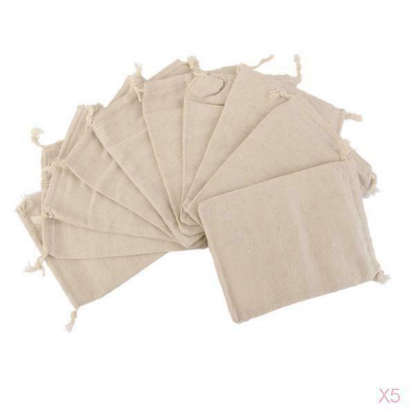 50 Pieces Simple Design Linen Jute Bag Jewelry Bag Pouch Gift Bag Gift