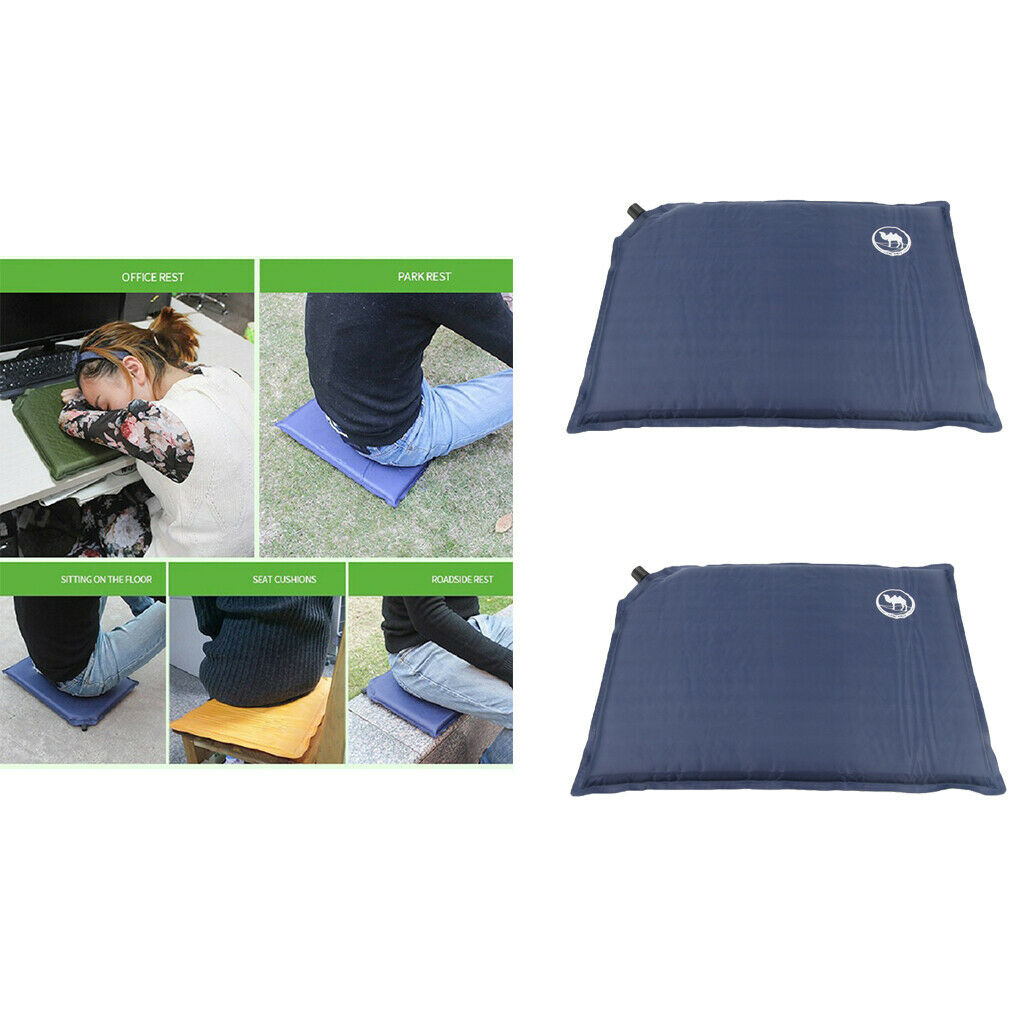 2x   Self - Inflating   Seat   Cushion   Portable   Camping   Picnic   Garden