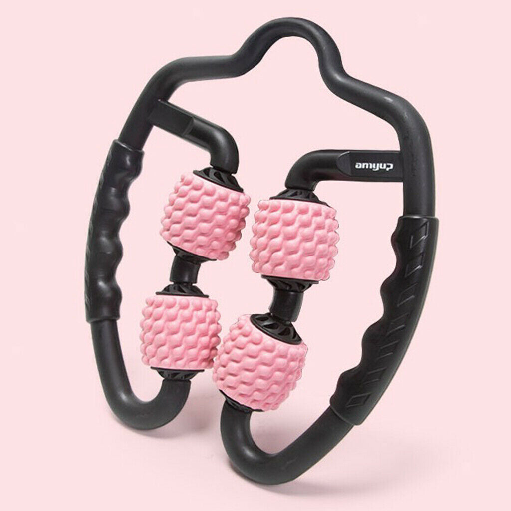 2 Pieces Portable Roll Wheel Massager Neck Full Body Muscle Stress Relief