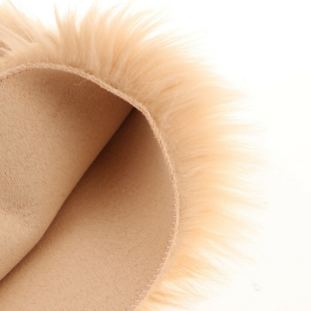 80x50cm Shaggy Sheepskin Rug Soft Non Shed Carpet Rug 5cm Pile Camel