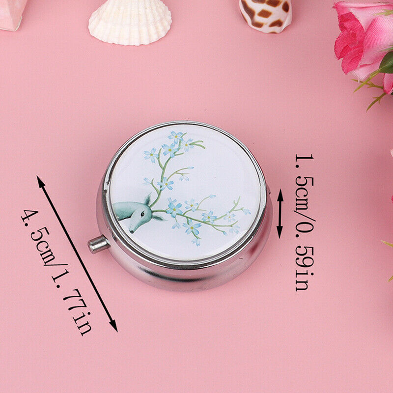 1PC Portable Pill Box Folding Case Metal Pill Cutter Medicine Organizer S.l8