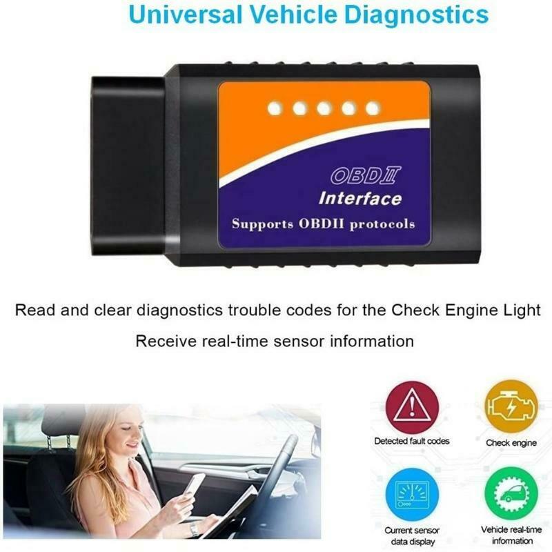 Bluetooth-compatible OBD2 Scanner Diagnostic Code Reader Scan Tool Reset Clear