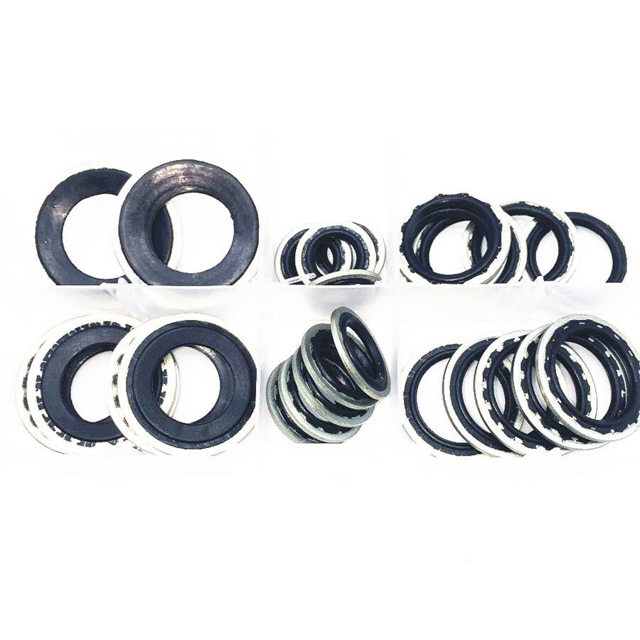 28 Pcs Alloy Metal Automotive Air Conditioning Compressor Gaskets, 6 Kinds Sizes